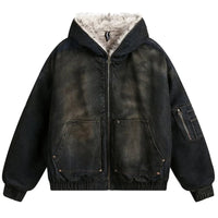 Vintage Denim Y2K Faux Fur Parka Padded Jacket Coat — in alternativa