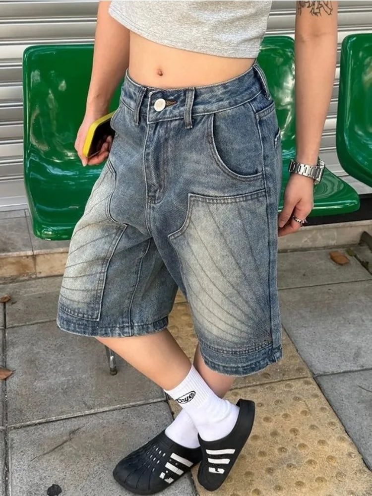 Vintage Detailed Washed Y2k Jorts — dettaglio