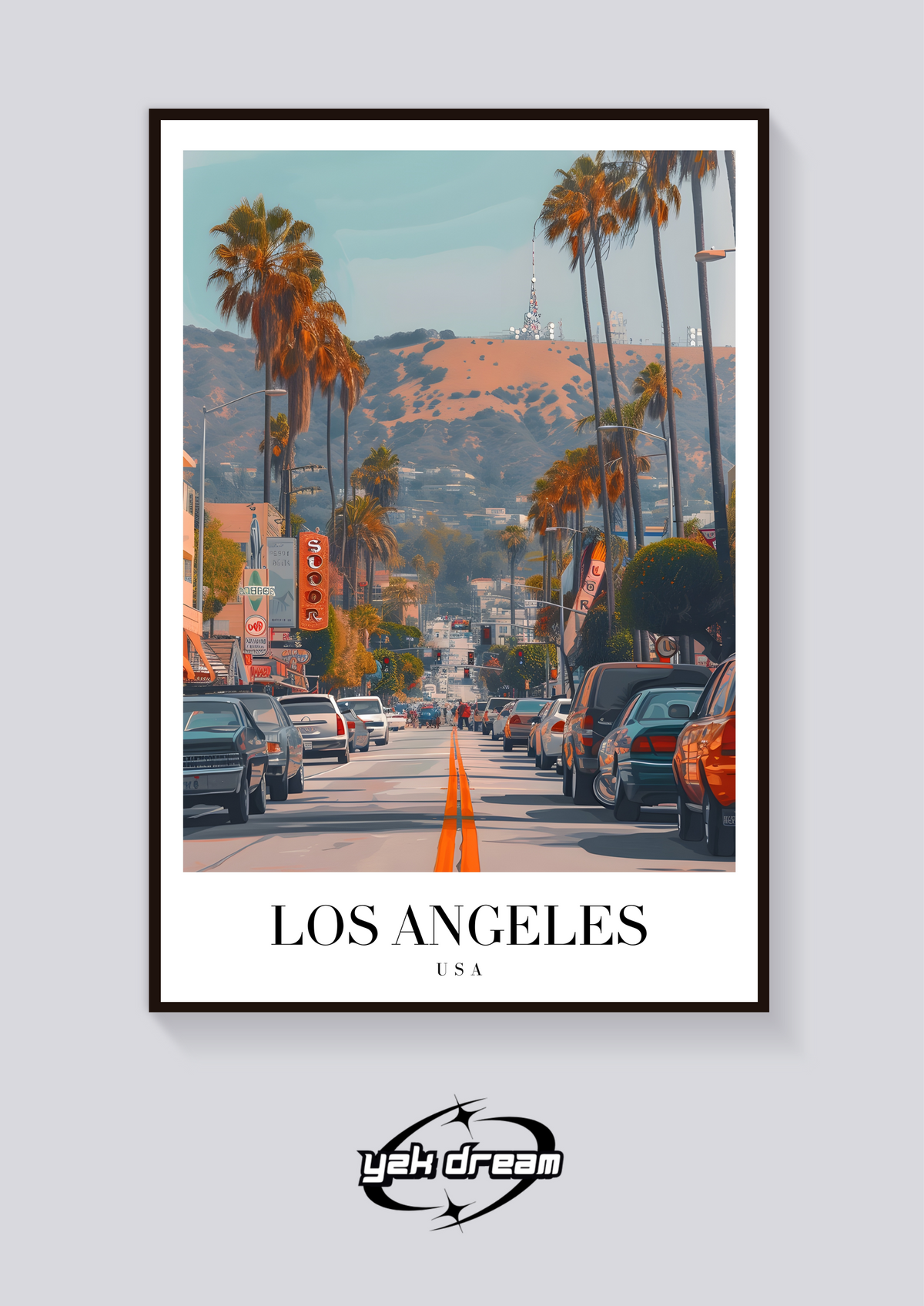Vintage Los Angeles Street Poster — vista posteriore