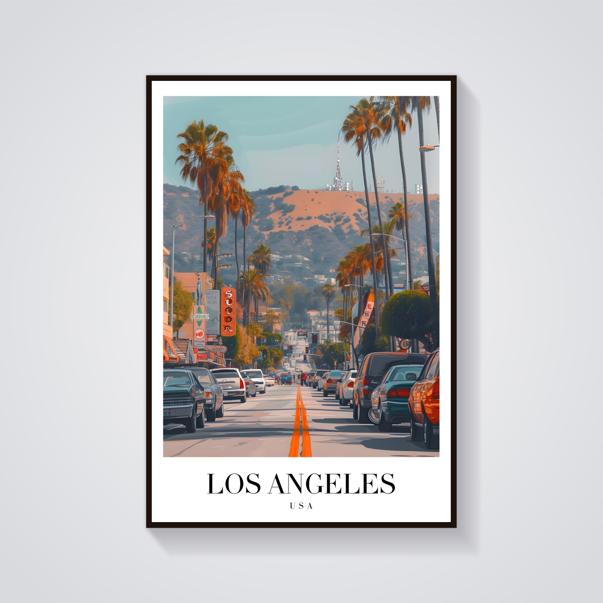 Vintage Los Angeles Street Poster — vista frontale
