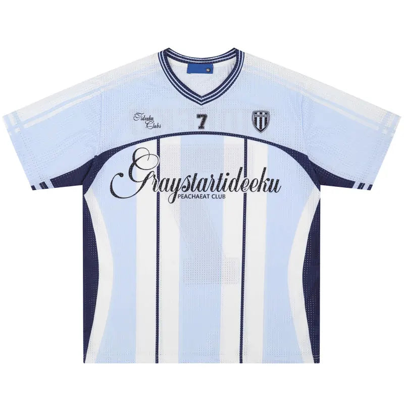 Vintage Mesh Striped Soccer Jersey — vista posteriore