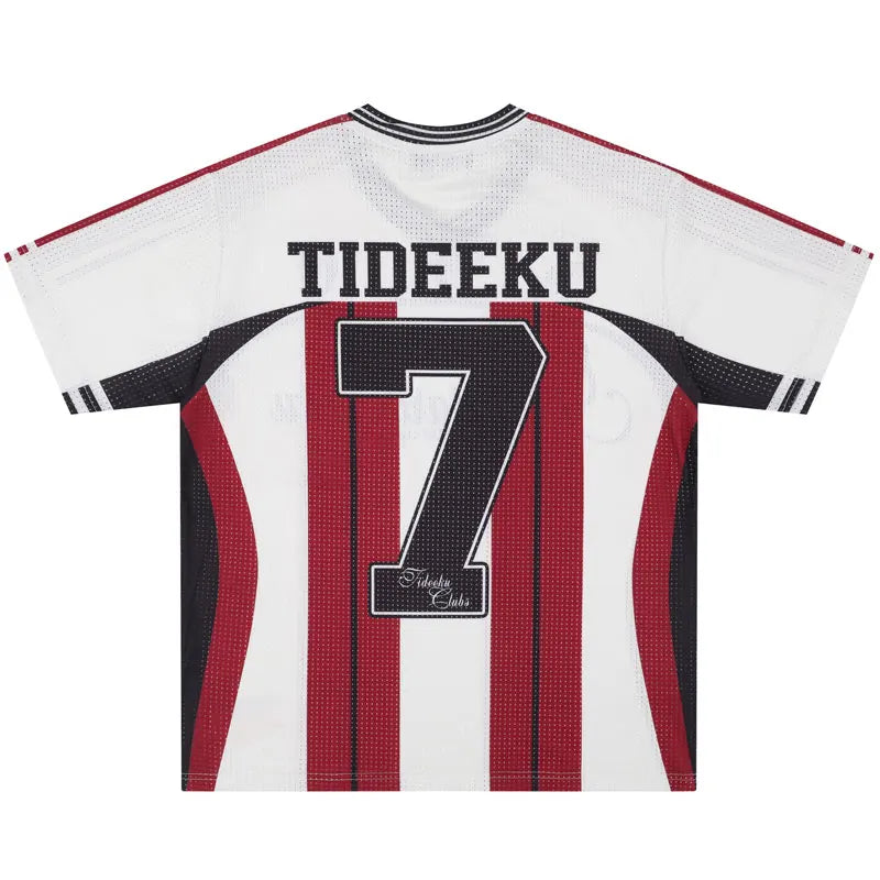 Vintage Mesh Striped Soccer Jersey — dettaglio