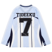 Vintage Mesh Striped Soccer Long Sleeve Jersey — dettaglio della stampa