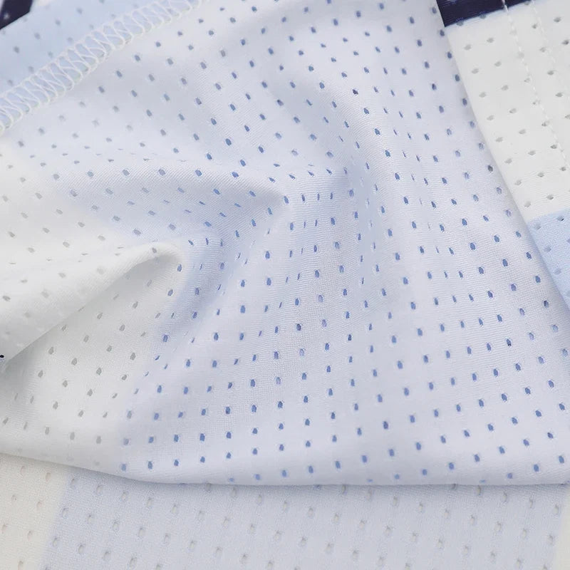 Vintage Mesh Striped Soccer Long Sleeve Jersey — vista laterale