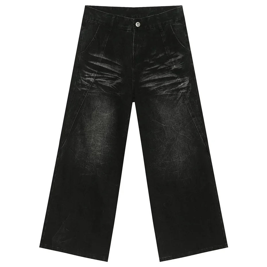 Vintage Patchwork Y2K Baggy Jeans — vista frontale