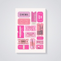 Vintage Pink Ticket Stub Poster — vista posteriore