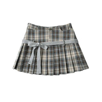 Vintage Preppy Y2K A Line Old Money Pleated Plaid Mini Skirt — dettaglio della stampa