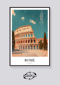 Vintage Rome Colosseum Poster — vista posteriore