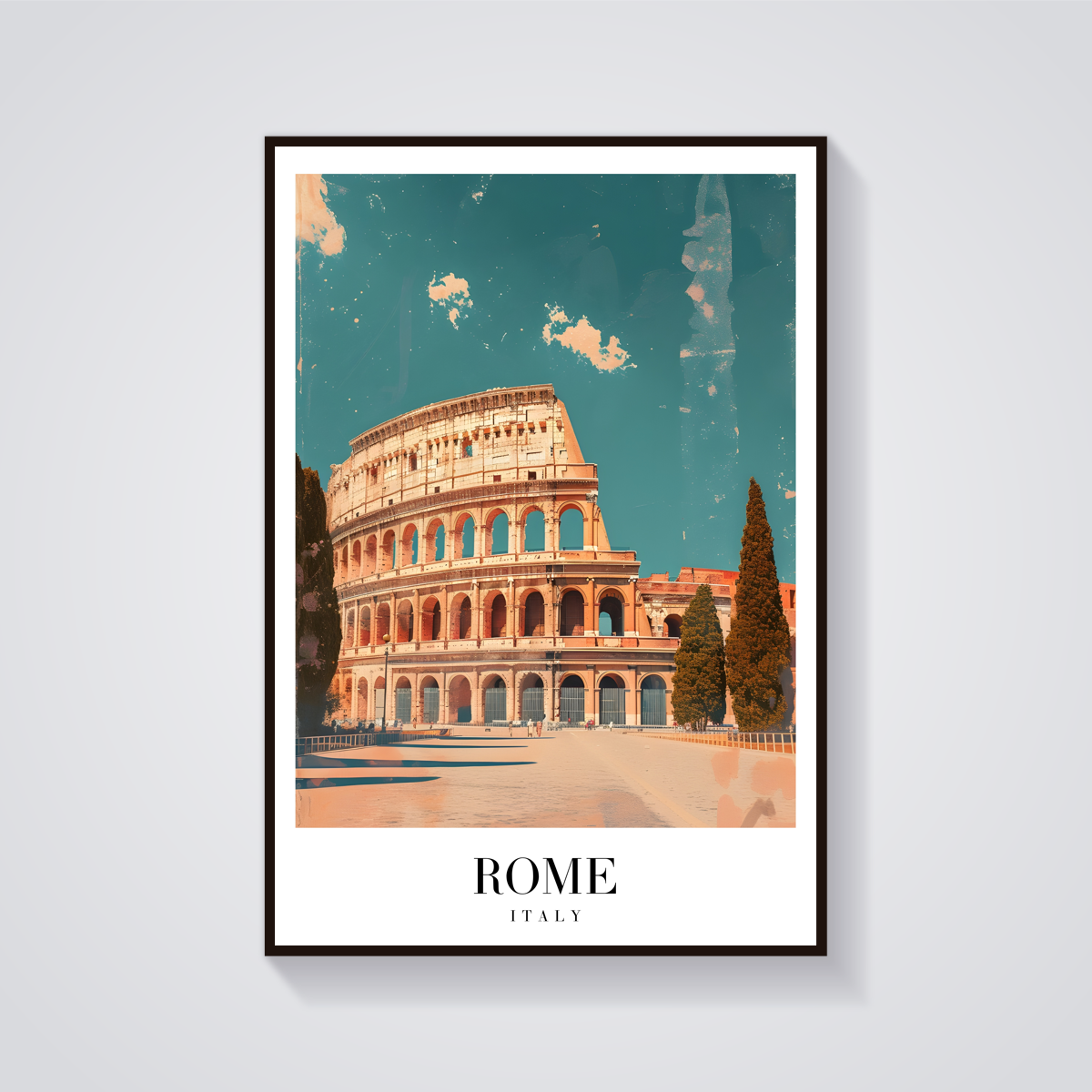Vintage Rome Colosseum Poster — vista frontale