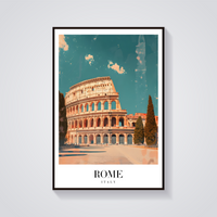 Vintage Rome Colosseum Poster — vista frontale