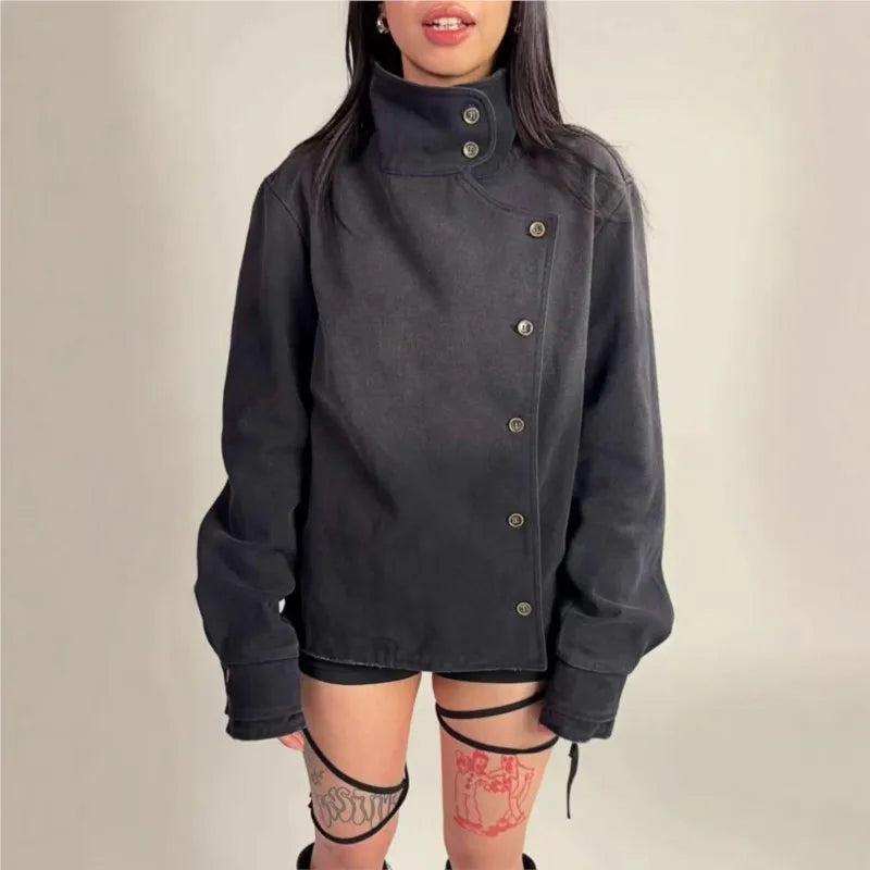 Vintage Y2K Black Fencing Jacket — dettaglio della stampa
