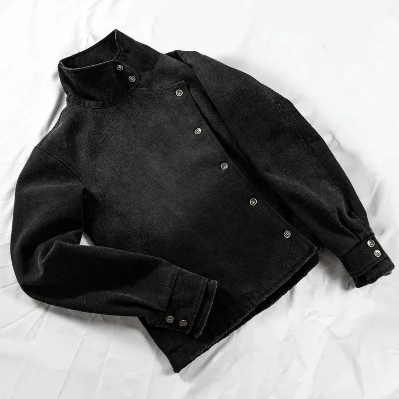Vintage Y2K Black Fencing Jacket — dettaglio del tessuto