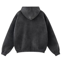 Vintage Y2K Cross Graphic Distressed Baggy Hoodie — vista laterale