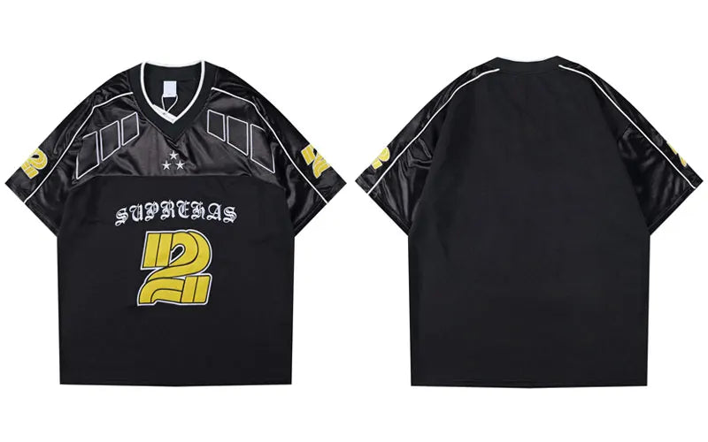 Vintage Y2K Embroidered "Suprehas" Football Jersey — vista frontale