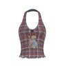 Vintage Y2K Mesh Plaid Halter Top