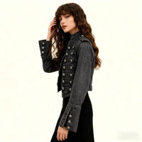 Vintage Y2K Slim Fit Crop Denim Coat Jacket — in alternativa
