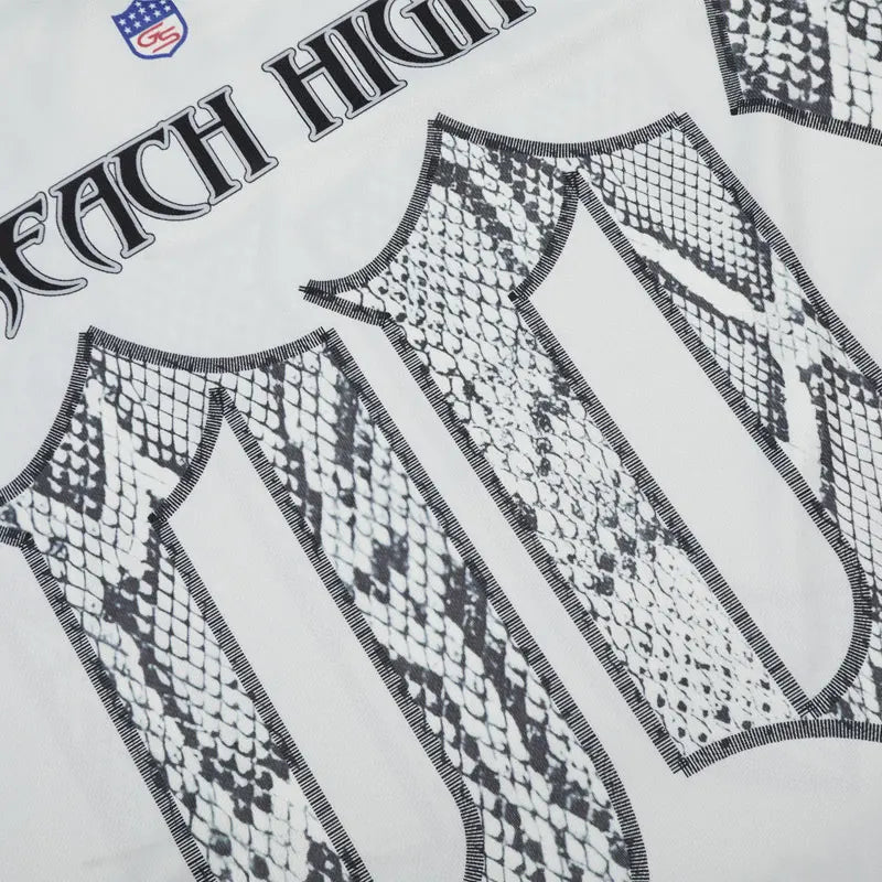 Vintage Y2K "Snake Skin" Football Jersey — dettaglio della stampa