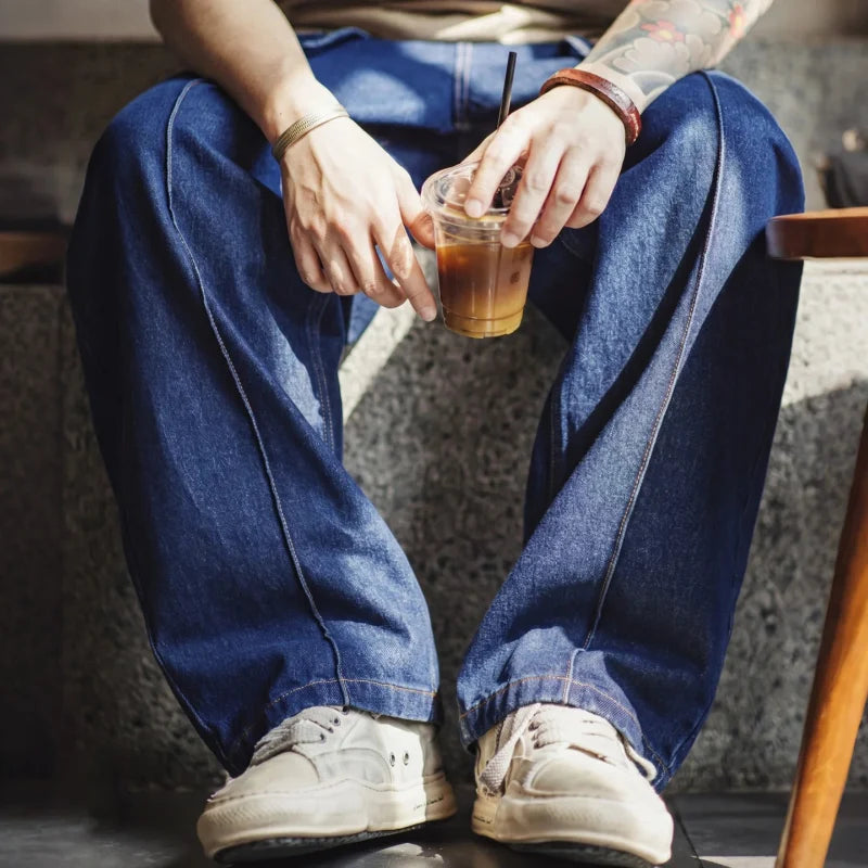 Vintage Y2K Straight Leg Washed Indigo Denim Jeans — vista posteriore