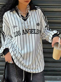Vintage Y2K Striped Polo Long Sleeve Soccer Jersey — in alternativa