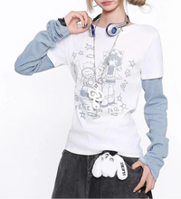Vintage Y2K Striped Sleeve Long Sleeve Top — in alternativa