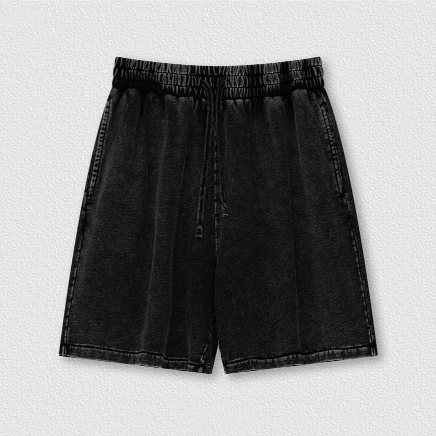 Washed Distressed Cotton Y2K Shorts — vista frontale
