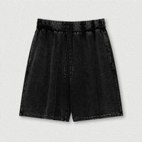 Washed Distressed Cotton Y2K Shorts — vista frontale