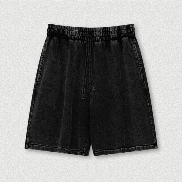 Washed Distressed Cotton Y2K Shorts — vista frontale
