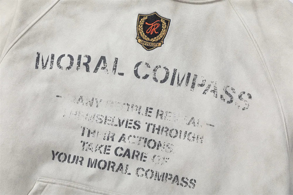 Washed Y2K Distressed Graphic Print Hoodie — dettaglio della stampa