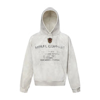 Washed Y2K Distressed Graphic Print Hoodie — vista frontale