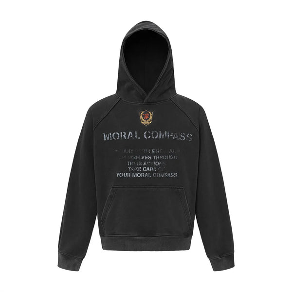 Washed Y2K Distressed Graphic Print Hoodie