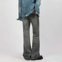 Washed Y2K Mens Slight Flare Denim Jeans — vista laterale