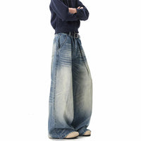 Washed Y2K Wide Leg Baggy Jeans — dettaglio