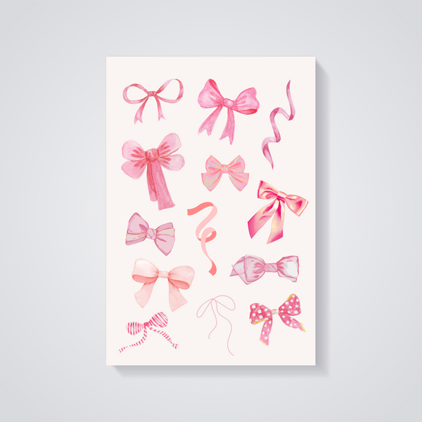 Watercolor Pink Bows Poster