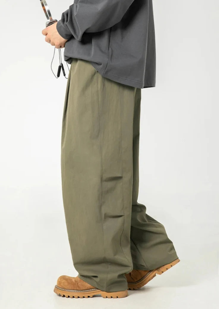 Wide Leg Curved Y2K Parachute Trousers — dettaglio