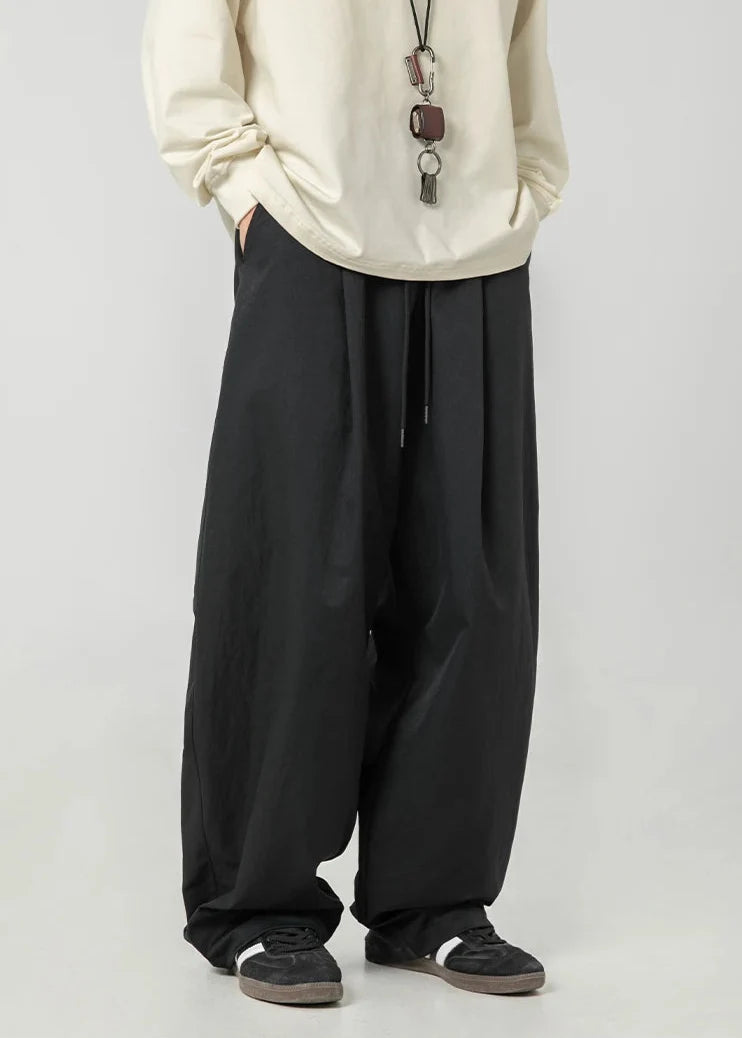 Wide Leg Curved Y2K Parachute Trousers — vista completa