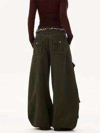 Wide Leg Y2K Baggy Womens Multi Pocket Cargo Jeans — dettaglio della stampa