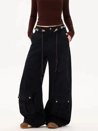 Wide Leg Y2K Baggy Womens Multi Pocket Cargo Jeans — vista completa