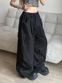Wide Leg Y2K Parachute Trousers — vista frontale