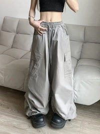 Wide Leg Y2K Parachute Trousers — dettaglio