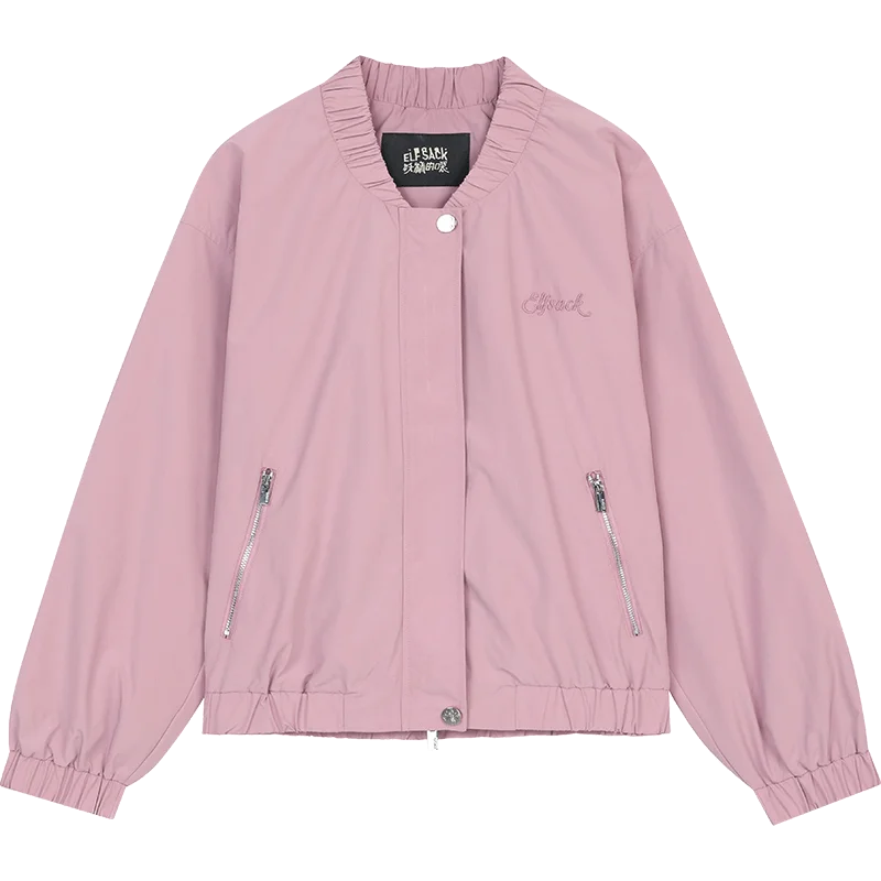 Windbreaker Y2K Minimalist Block Baseball Bomber Jacket — vista posteriore