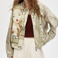 Windbreaker Y2K Minimalist Block Baseball Bomber Jacket — dettaglio del tessuto