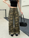 Womens Streetwear Y2K Camouflage Baggy Cargo Jeans