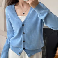 Womens V Neck Y2K Button Up Cardigan — dettaglio