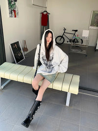 Womens Y2K Baggy My Dress Grey Hoodie — dettaglio della stampa