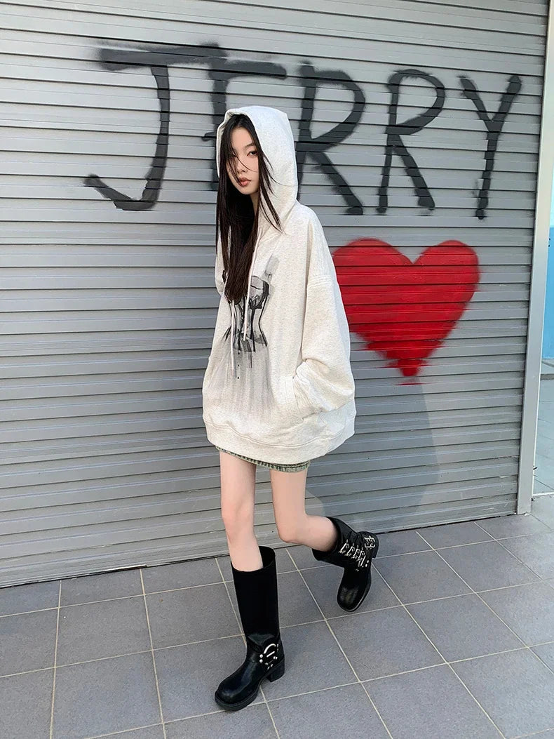 Womens Y2K Baggy My Dress Grey Hoodie — in alternativa