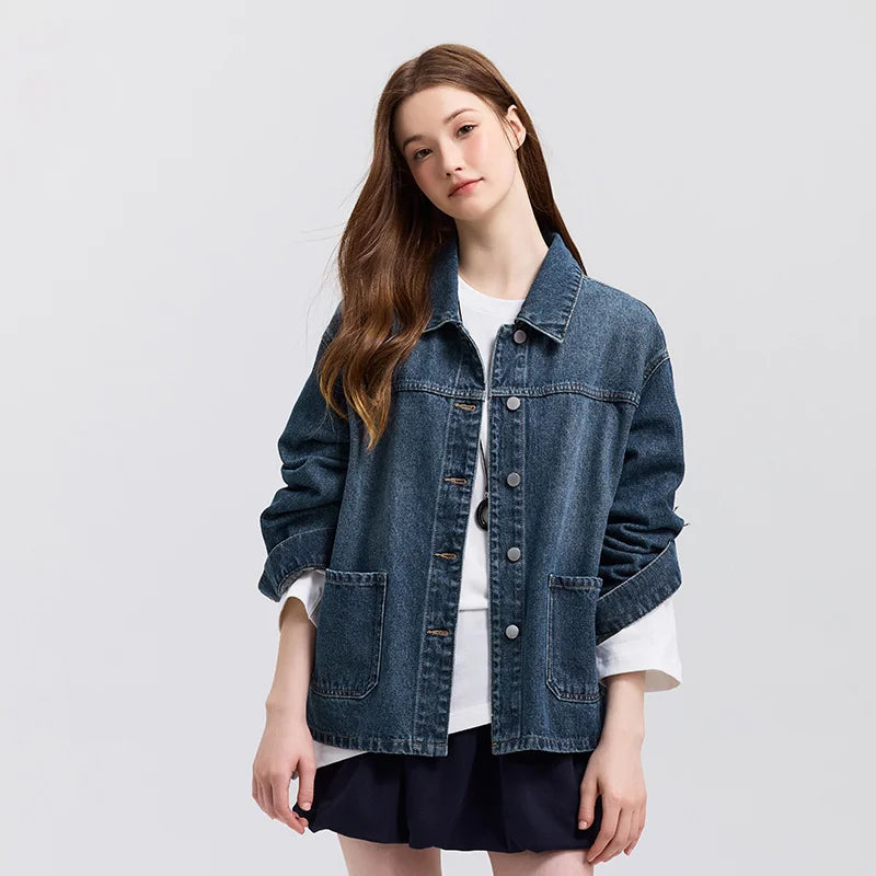Womens Y2K Elegant Spring Denim Jacket — dettaglio del tessuto