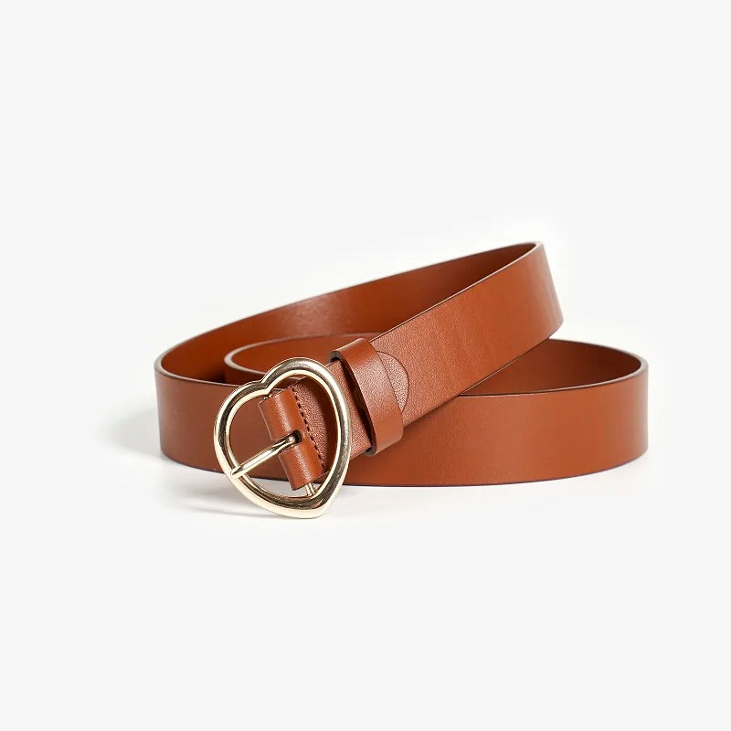 Womens Y2K Heart Buckle Leather Belt — dettaglio della stampa