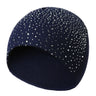 Womens Y2K Rhinestone Beanie
