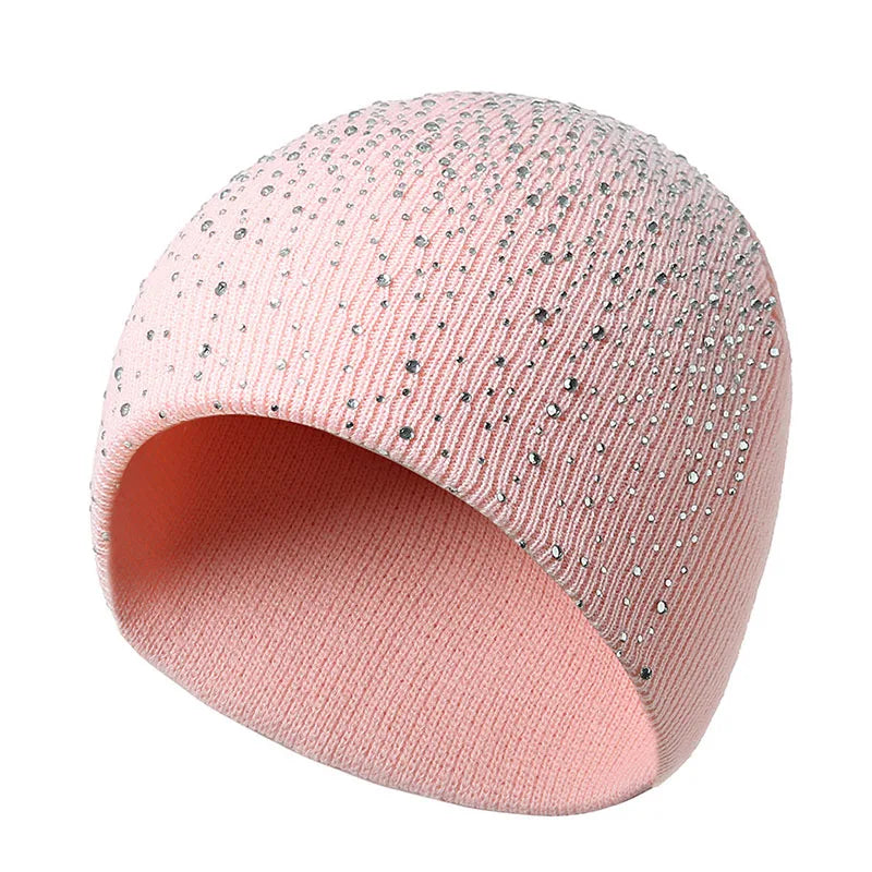 Womens Y2K Rhinestone Beanie — vista posteriore