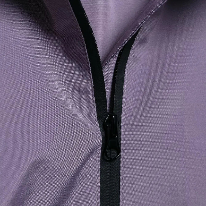 Womens Y2K Solid Hooded Pullover Waterproof Jacket Coat — vista completa